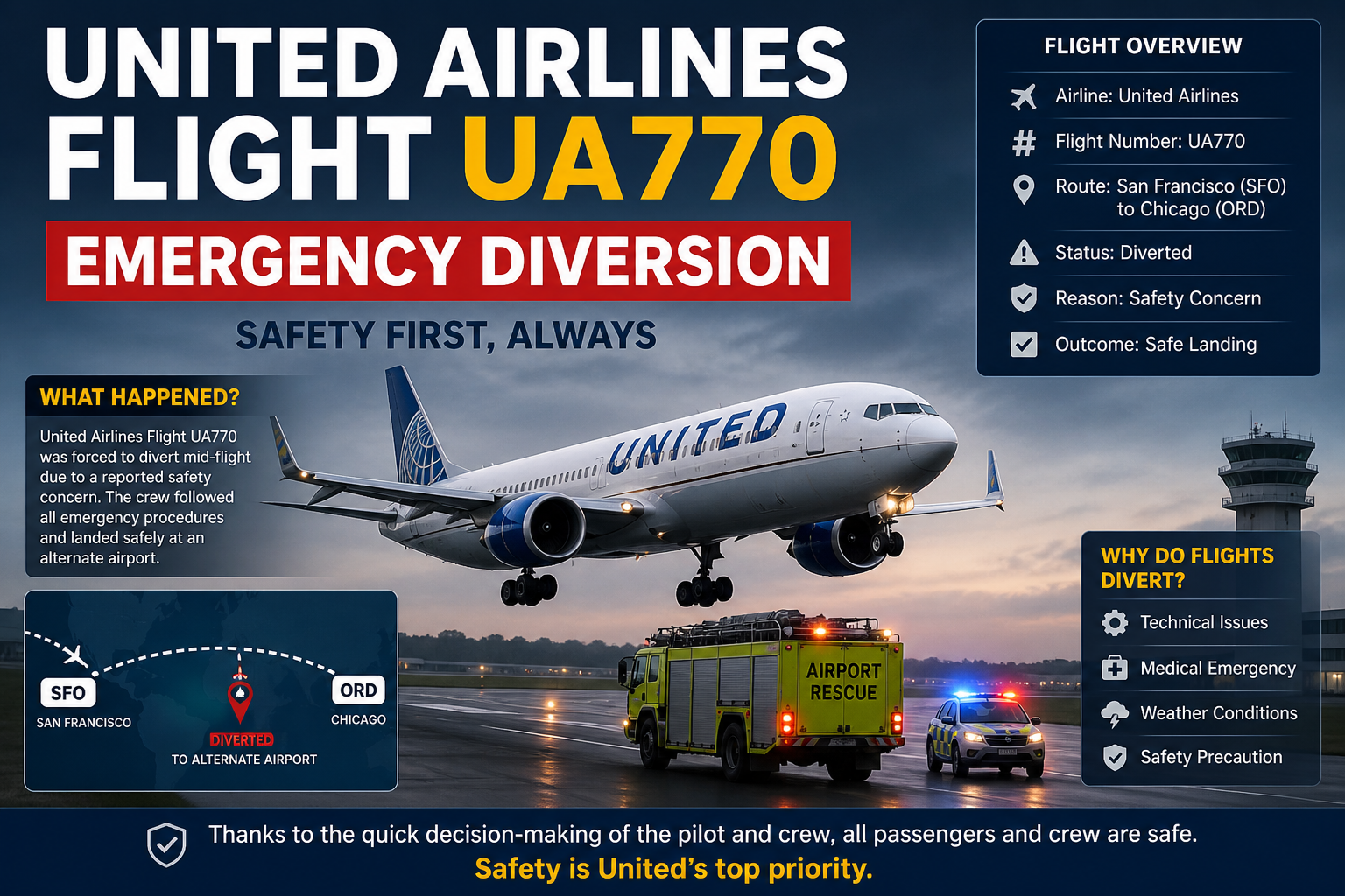 united airlines flight ua770 emergency diversion